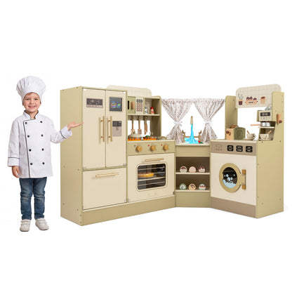 Pretend Play Kitchen Playset with Faucet and Dishwasher-Green