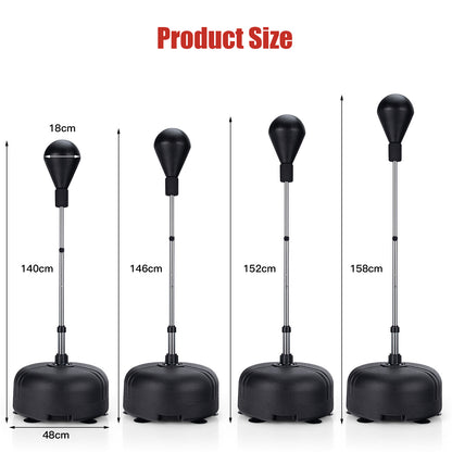 Punching Bag with Stand and Gloves-Black