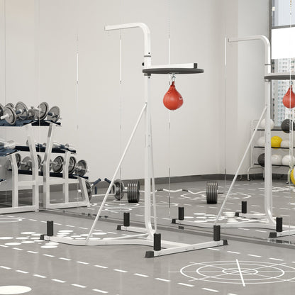 HOMCOM Adjustable Freestanding Speedbag, Punch Bag Hanger, White
