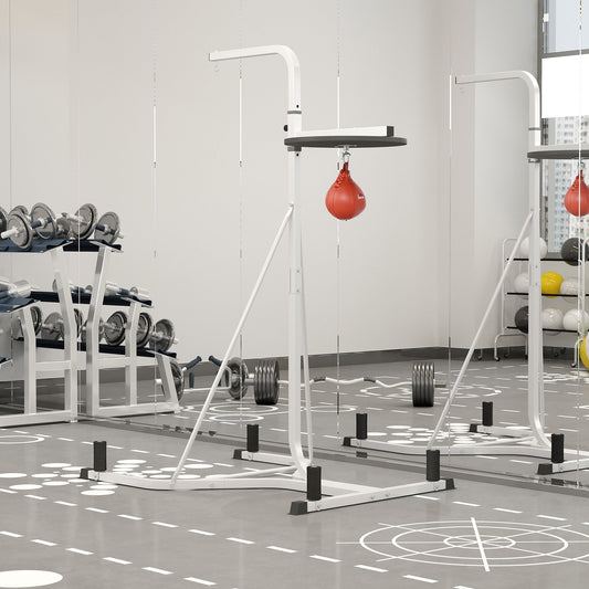 HOMCOM Adjustable Freestanding Speedbag, Punch Bag Hanger, White