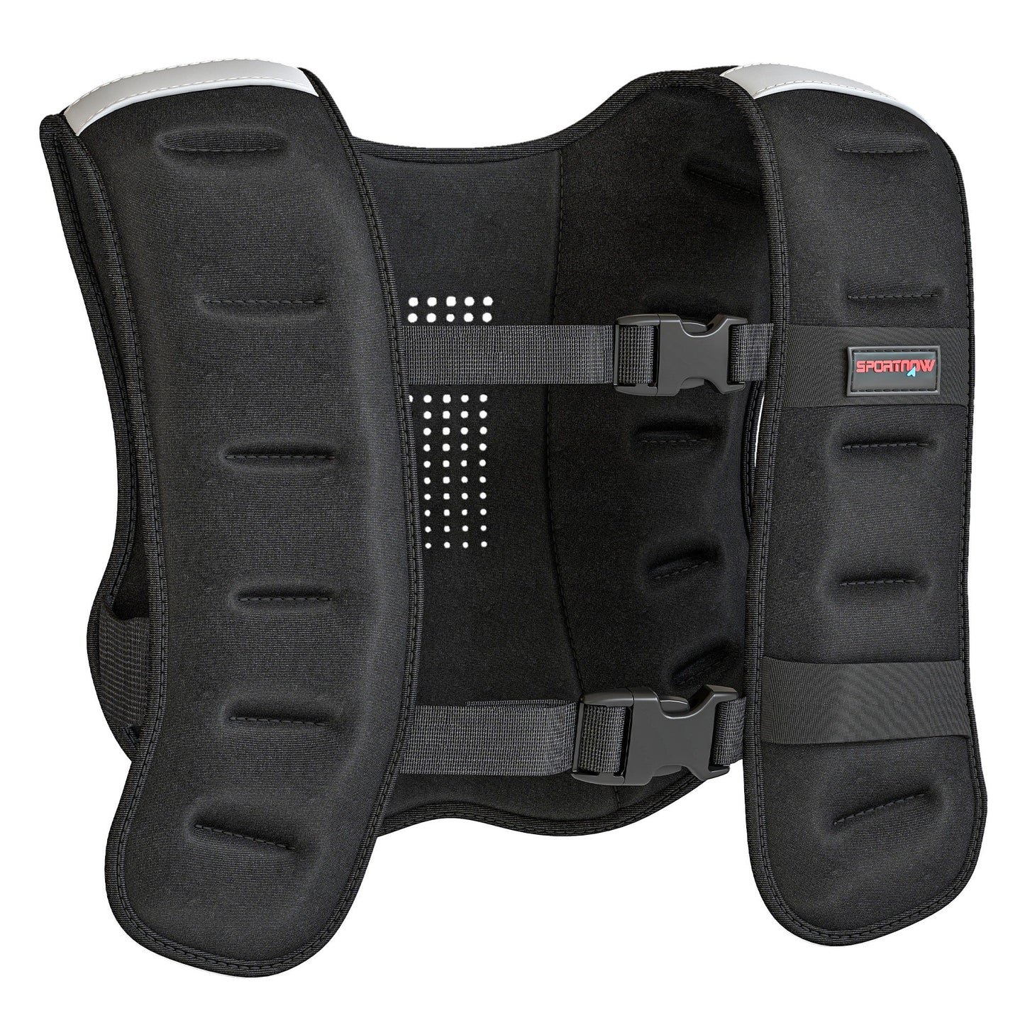 SPORTNOW Weighted Vest, 10 kg Weight Vest with Adjustable Straps, Reflective Strips, Black