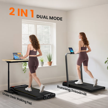 SPORTNOW Folding Walking Treadmill, Under Desk Walking Pad with Incline, Black