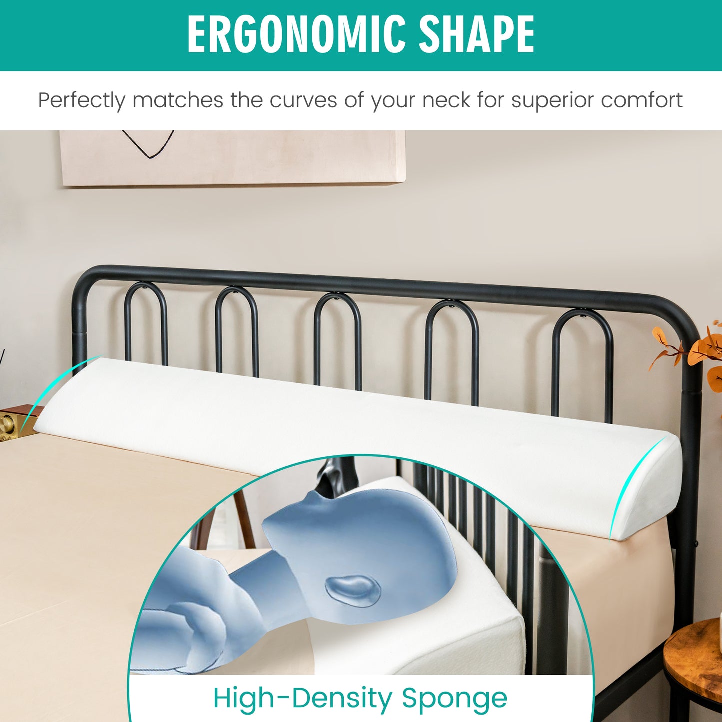 Full/Queen Size Bed Wedge Pillow with Side Pocket-Queen size