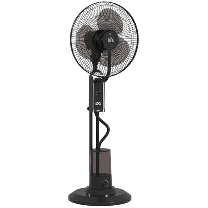 HOMCOM Pedestal Fan with Water Mist Spray, Spray Misting Fan with 70Â° Oscillation, Tilt Head, 3 Speeds, 3 Modes, Adjustable Mist, 3.2L Water Tank, for Home, 120 cm