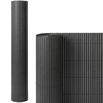 Outsunny 2Pcs Plastic Privacy Screening Fence, 1m x 5 m Waterproof Windbreak Fence, Dark Grey