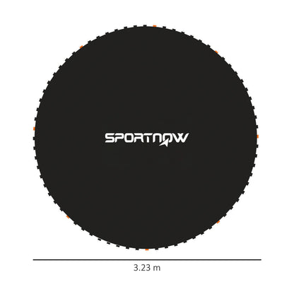 SPORTNOW Replacement Trampoline Mat with Spring Pull Tool, 72 V-Hooks, for 12ft Trampoline using 14cm Springs, Black