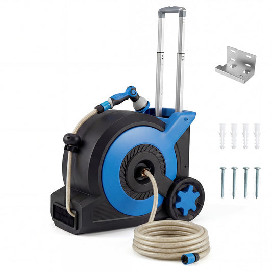 Retractable Garden Hose Reel 16 mm x 130 M Heavy Duty Floor