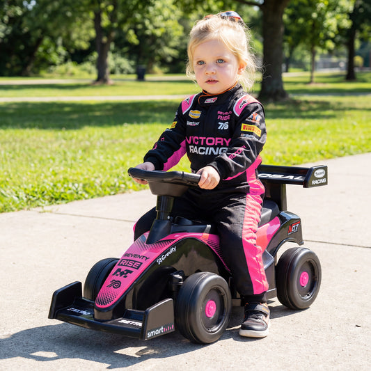Ride on Car Toddler Sliding Car with 3 Songs Under-Seat Storage-Pink
