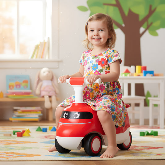 Ride on Push Car for Toddlers Sit to Stand Car with Horn and Storage-Red