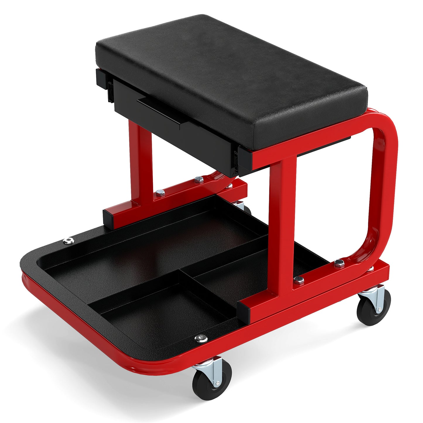 Rolling Creeper Seat with 185 kg Capacity and Universal Casters-Black