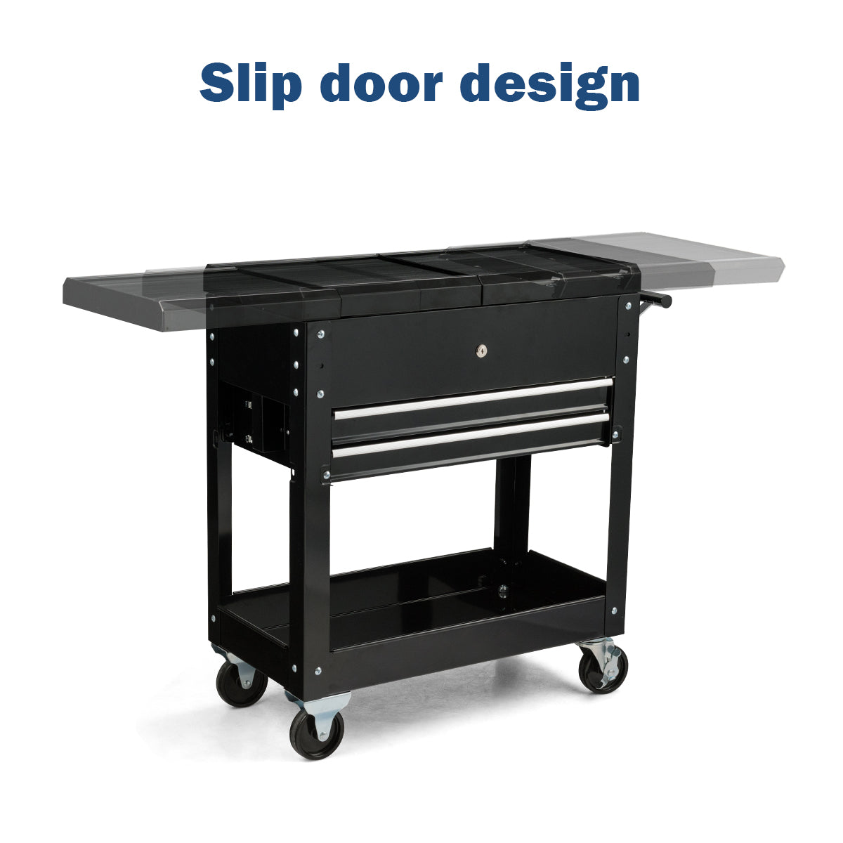 Lockable Rolling Tool Cart with Wheels and Drawers