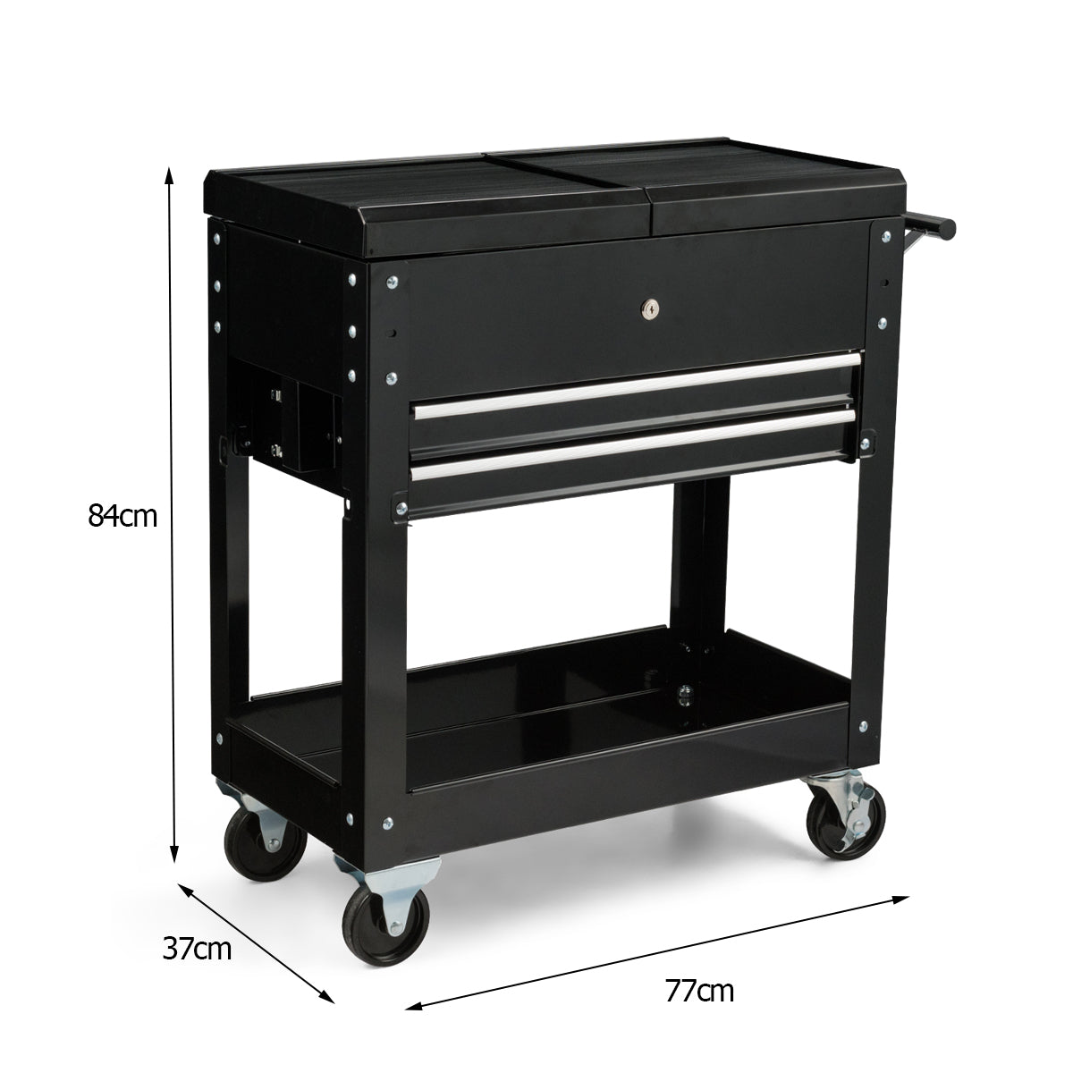 Lockable Rolling Tool Cart with Wheels and Drawers