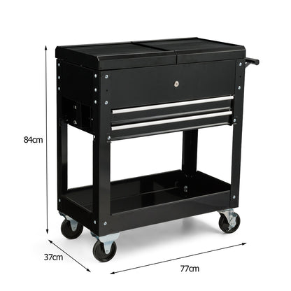 Lockable Rolling Tool Cart with Wheels and Drawers
