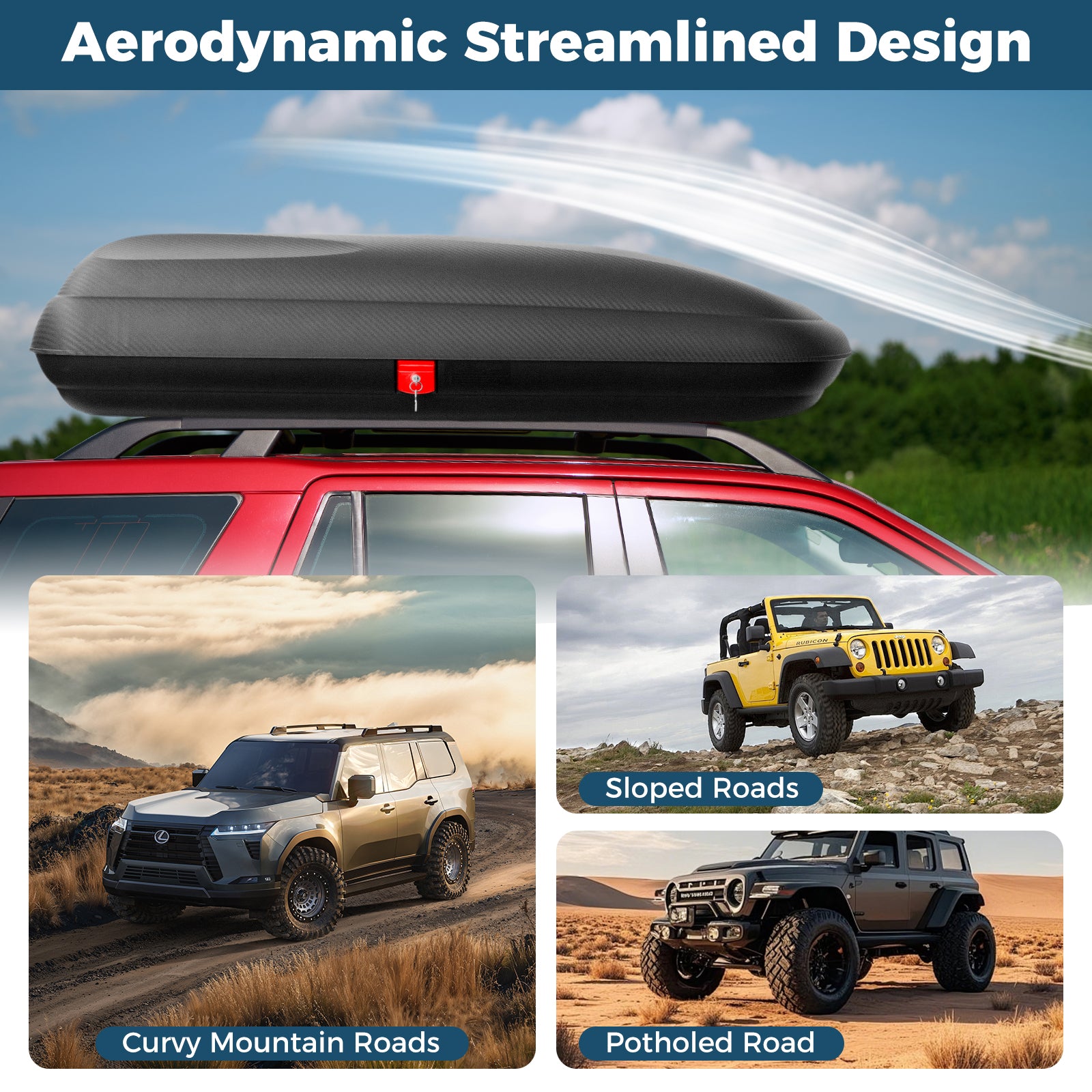 Rooftop Cargo Carrier Hard Shell Car Mount Storage Case