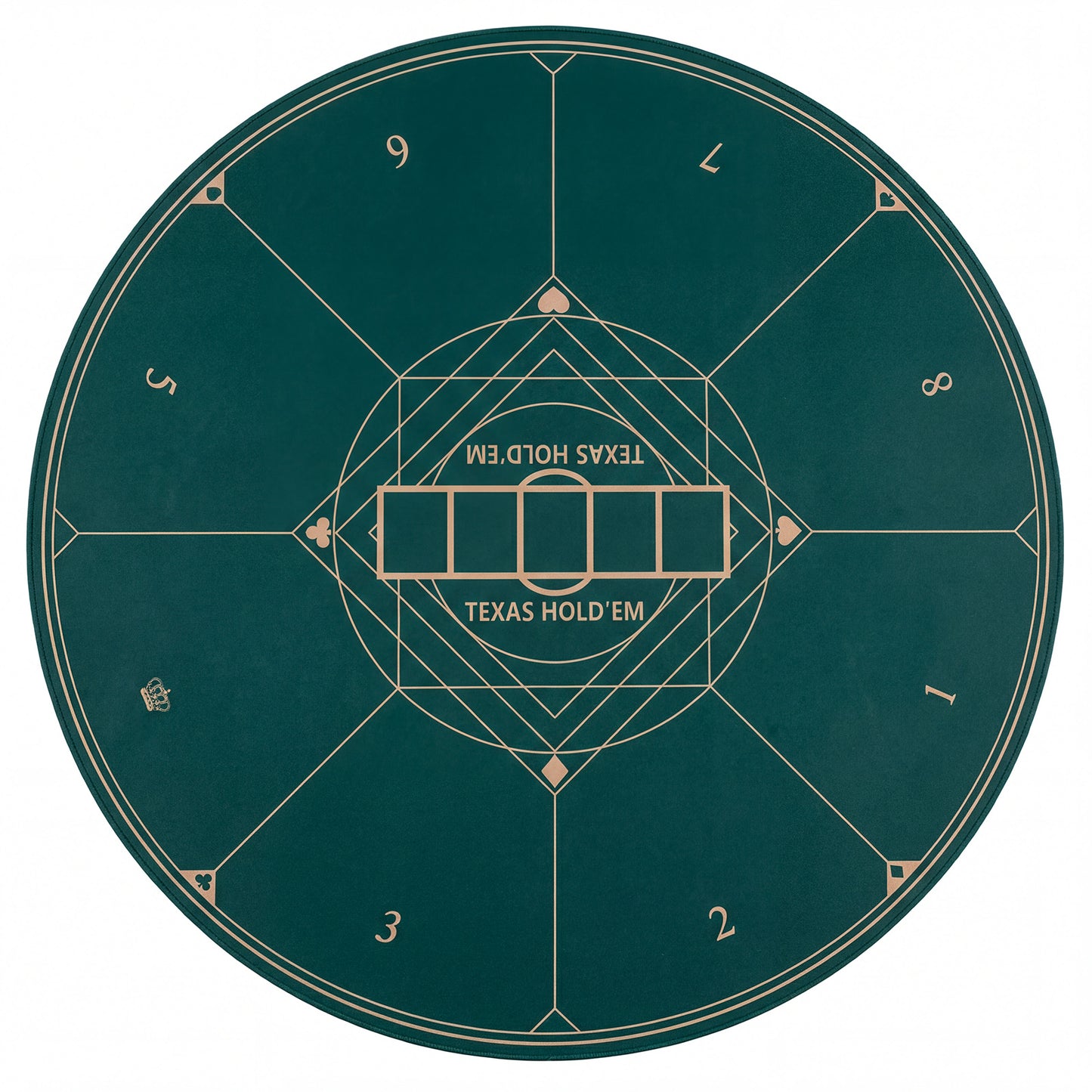 Round Poker Mat for Texas Hold'em 140 cm with Carrying Bag-Green