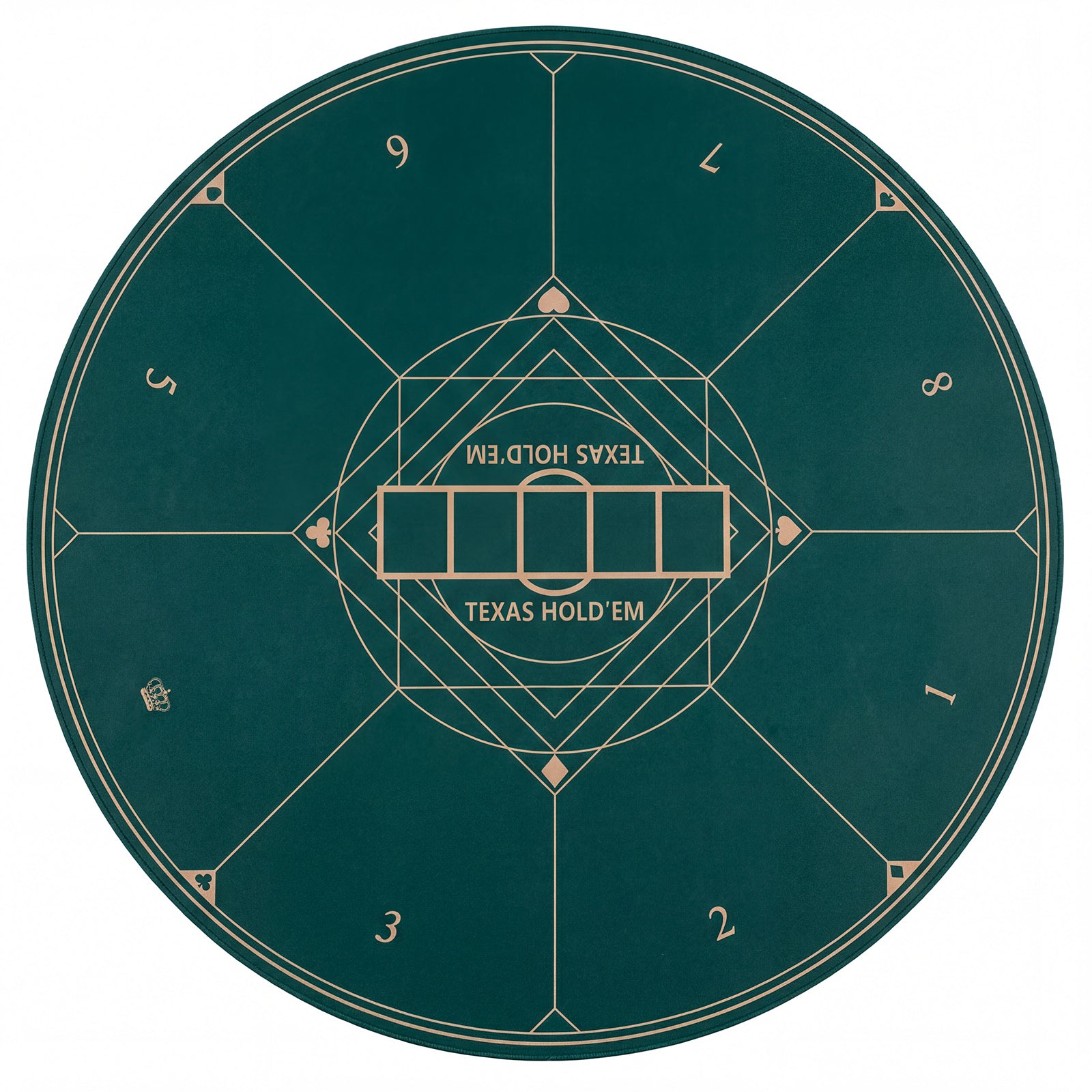 Round Poker Mat for Texas Hold'em 140 cm with Carrying Bag-Green