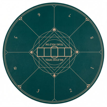 Round Poker Mat for Texas Hold'em 140 cm with Carrying Bag-Green