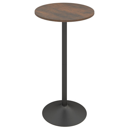Round Top Pub and Bar Table with MDF Top and Base-1 Piece-Rustic Brown