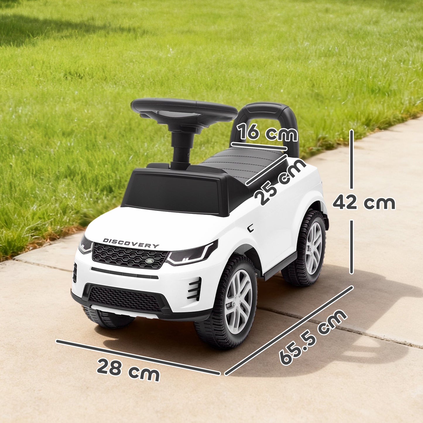 AIYAPLAY Land Rover Licensed Toddler Ride on Car with Horn, Engine Sounds, Under-Seat Storage, for 18-36 Months, White
