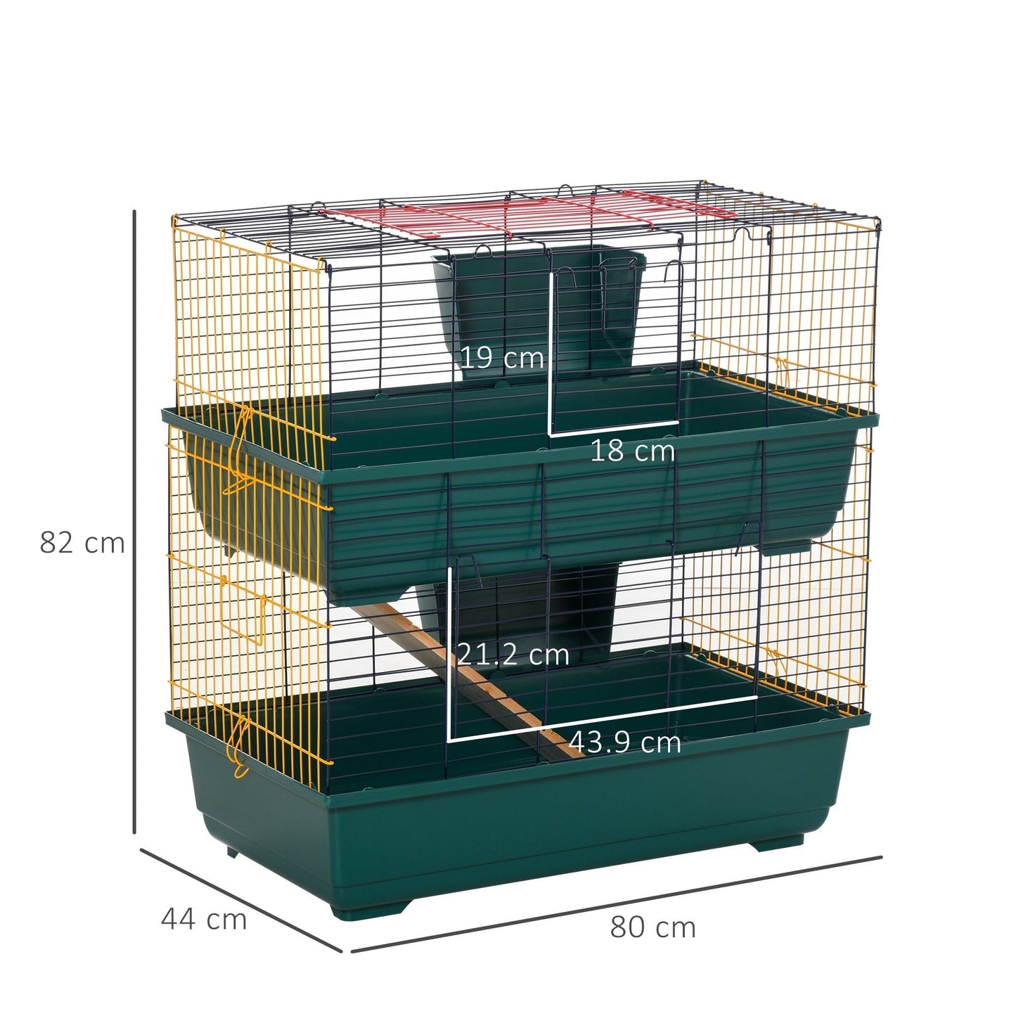 PawHut 2-Story Large Small Animal Cage w/ Accessories for Chinchillas Puppy Guinea Pig