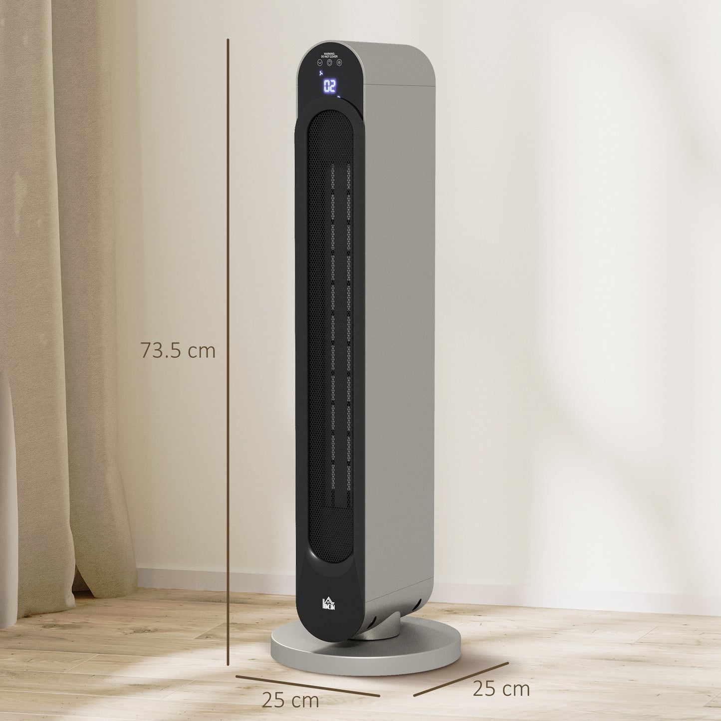 HOMCOM 2kW PTC Ceramic Tower Heater, 10-35Â°C Temperature Range