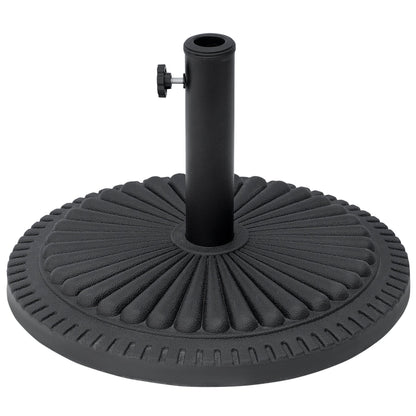 Outsunny 14kg Round Cement Parasol Base Umbrella Weight Stand Holder Fits Î¦35mm,Î¦38mm,Î¦48mm Pole for Patio Outdoor Garden - Black