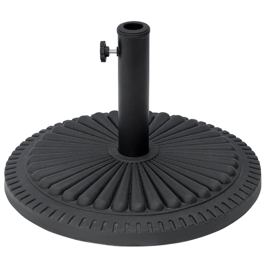 Outsunny 14kg Round Cement Parasol Base Umbrella Weight Stand Holder Fits Î¦35mm,Î¦38mm,Î¦48mm Pole for Patio Outdoor Garden - Black