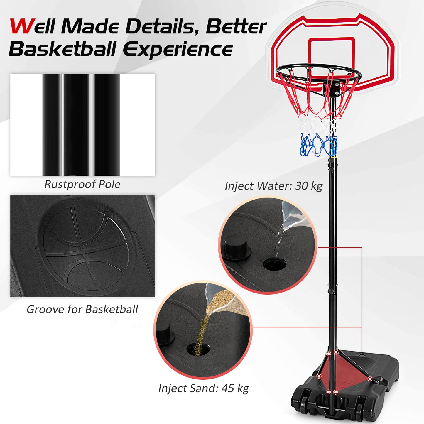 Indoor and Outdoor All Weather Portable Basketball Hoop Stand
