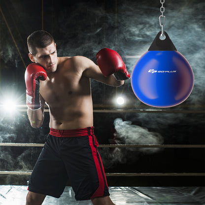 Water Punching Bag with Water Injector and Hanging Accessories-Blue