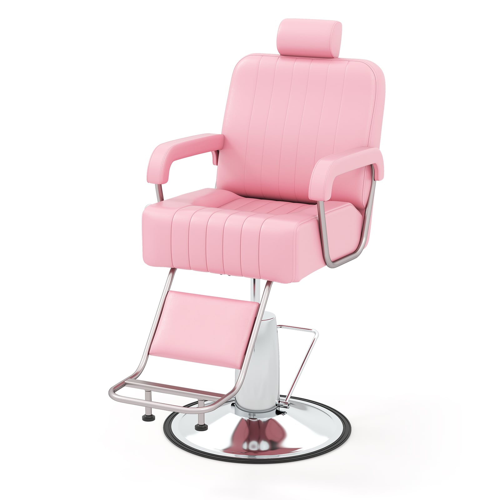 Salon Chair Hydraulic Barber Chair with Adjustable Headrest-Pink
