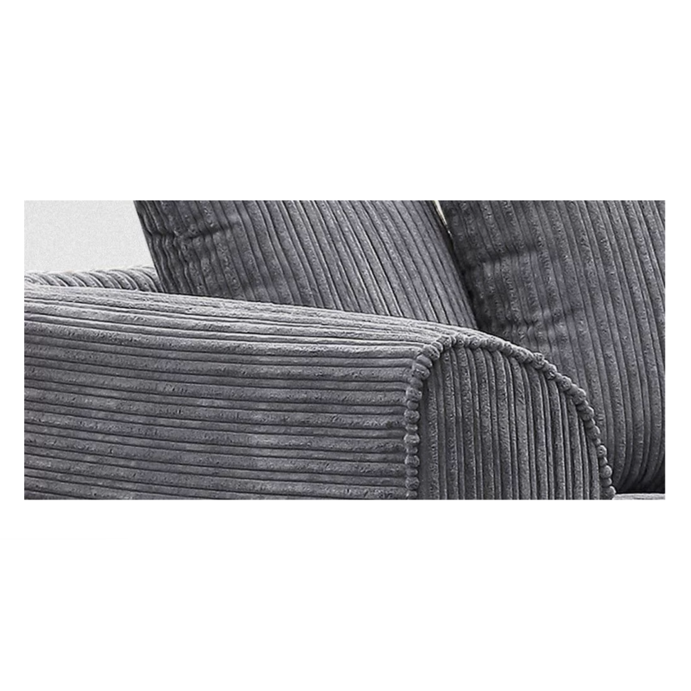 Close-up of a textured gray fabric surface