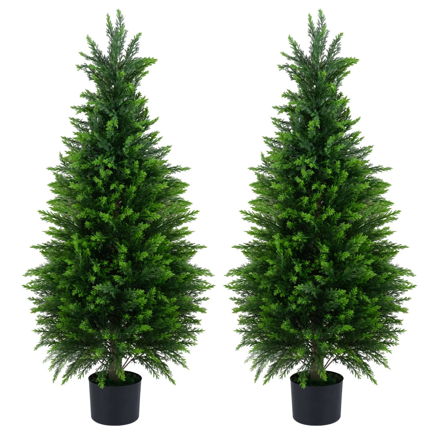 Set of 2 120 cm Artificial Cedar Cypress Trees for Porch and Patio