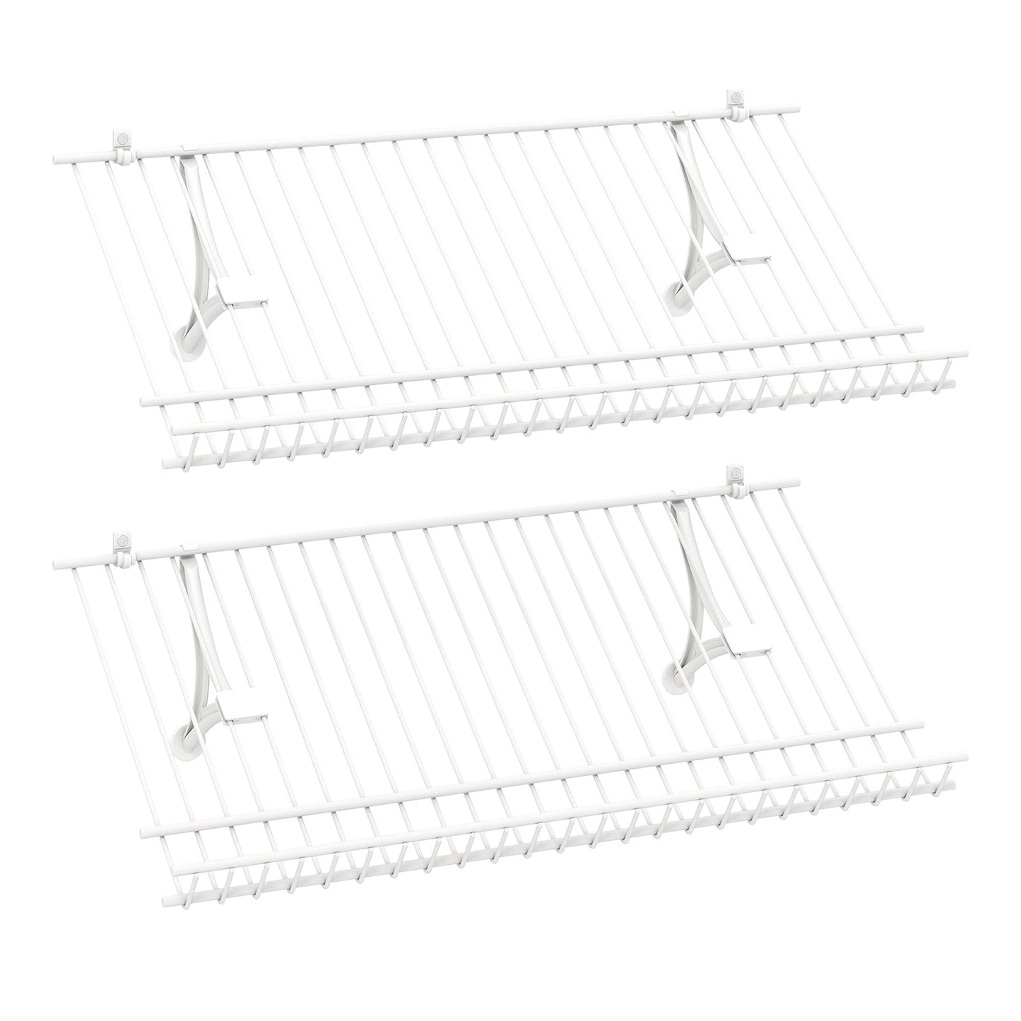 24"  Closet Shelves Wall Mounted Metal Wire Shoe Racks Set of 2