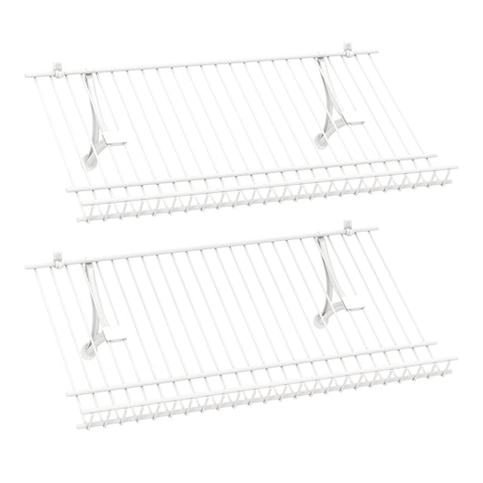 24"  Closet Shelves Wall Mounted Metal Wire Shoe Racks Set of 2