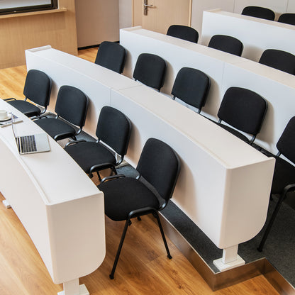 Set of 5 Conference Room Chairs with Upholstered Back and Seat-Black