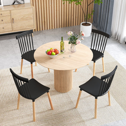 Set of 8 Windsor Dining Chairs with Spindle Backs and Curved Seats