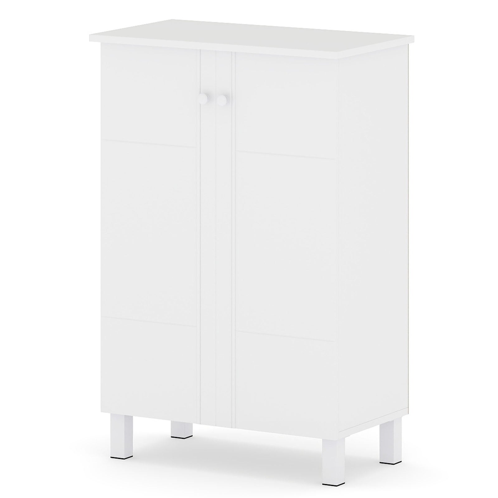 Shoe Storage Cabinet with Removable Shelves and 2 Doors for Entryway-White