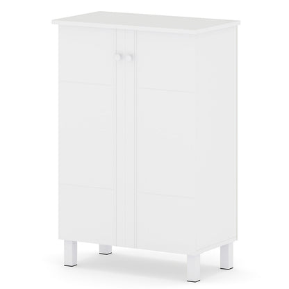 Shoe Storage Cabinet with Removable Shelves and 2 Doors for Entryway-White