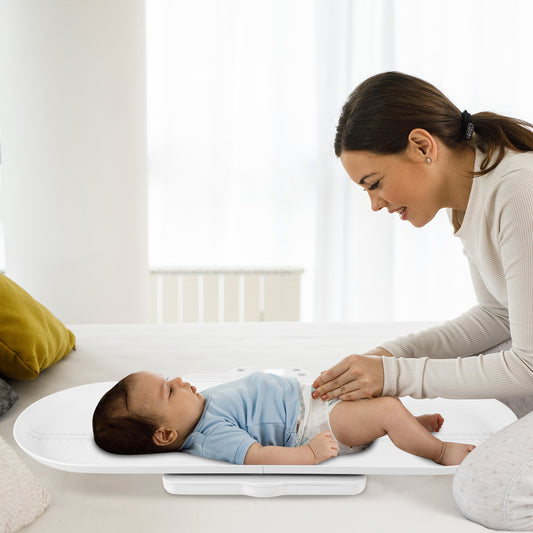 Smart Baby Scale with Detachable Tray for Body Weight and Height Measurement-White
