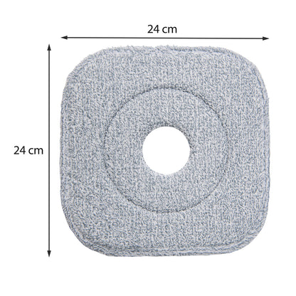 Spin Mop and Bucket Set Square with 8 Microfiber Mop Pads-Navy