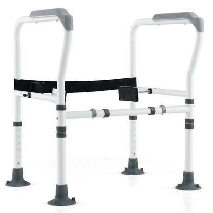 Stand Alone Toilet Safety Frame with Adjustable Height and Width-Grey