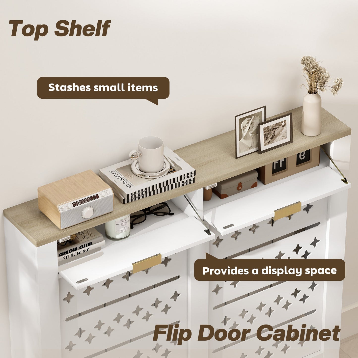 HOMCOM 108 x 19 cm Minimal Radiator Cover, with 2 Drawers - White