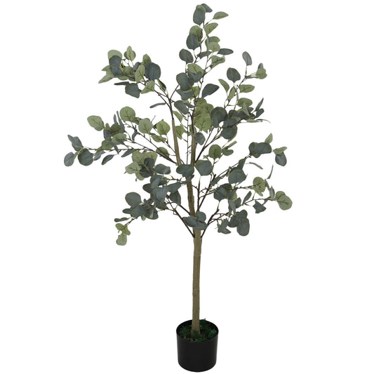 Outsunny 35.5" Topiary Trees Artificial Faux Fakes Spiral Plant Green Cedar Tree Indoor Decor with Nursery Pot