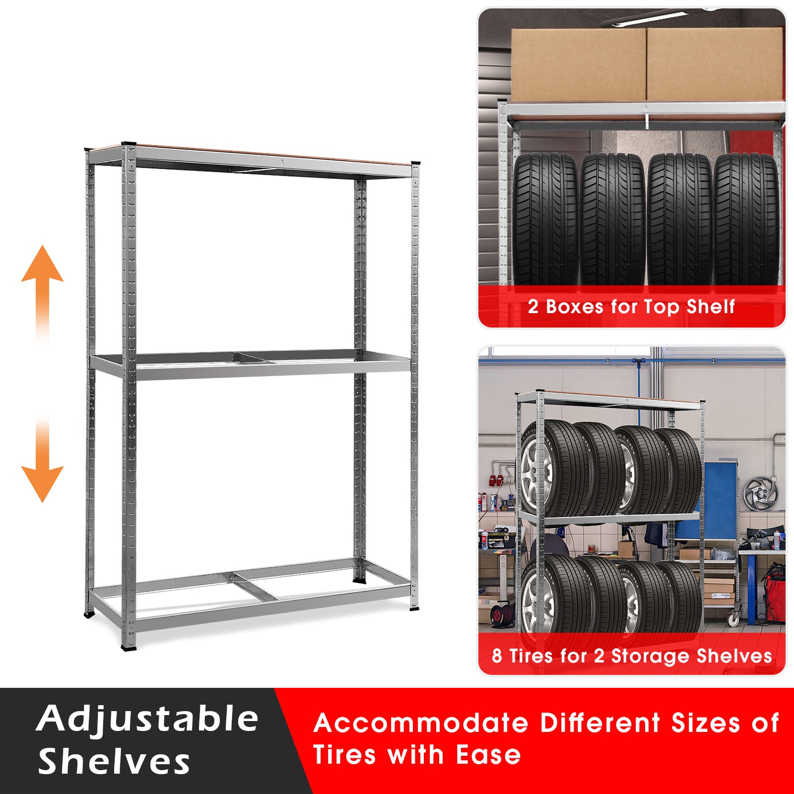 Heavy Duty Metal Shelving Unit with Adjustable Shelves