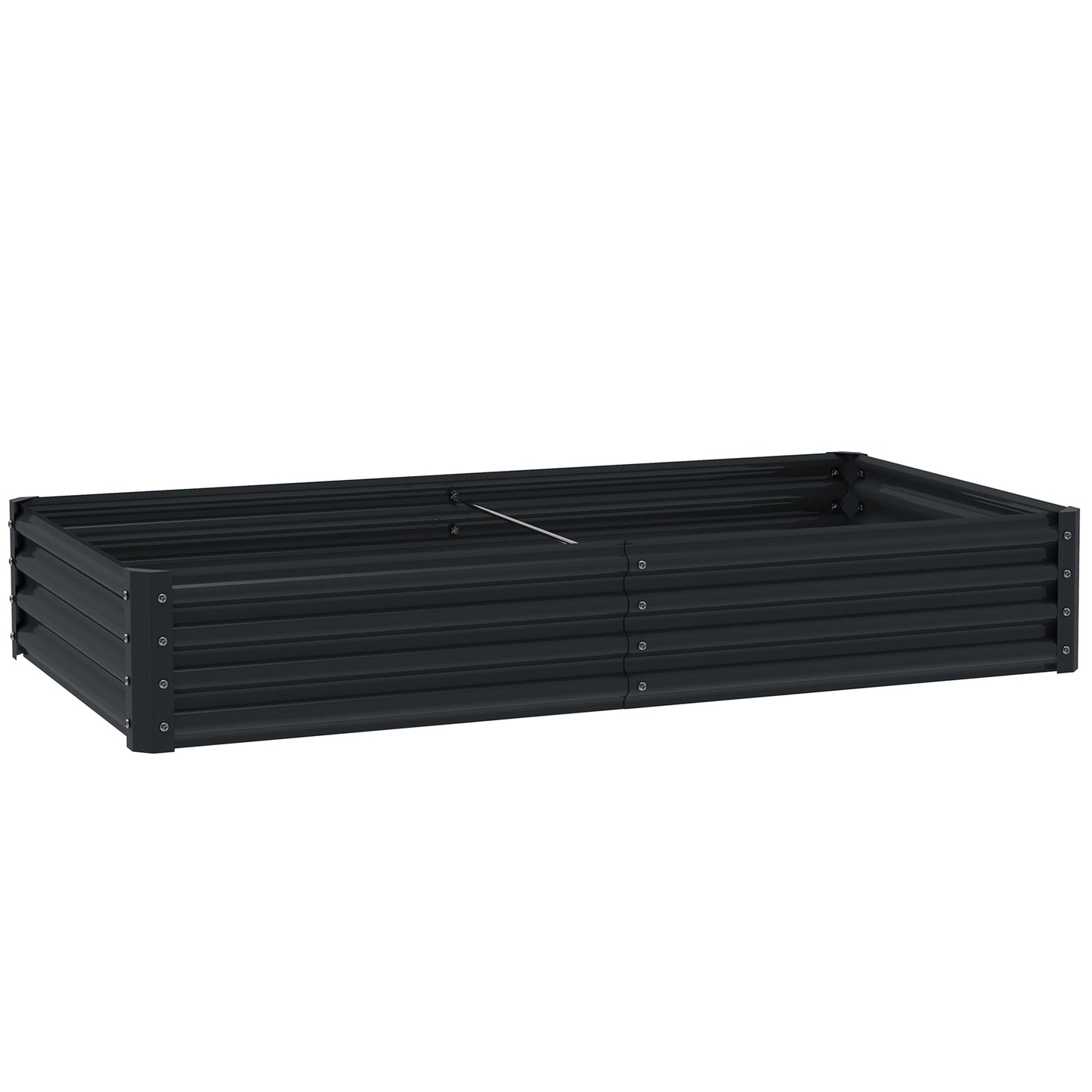Outsunny 180 x 90cm Galvanised Steel Open Planter - 84H-211V00CG
