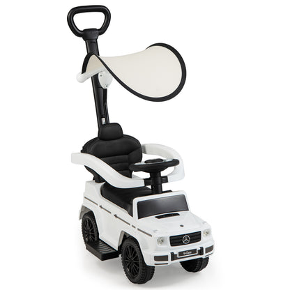 3-in-1 Baby Foot-to Floor Sliding Walker with Push Handle-White