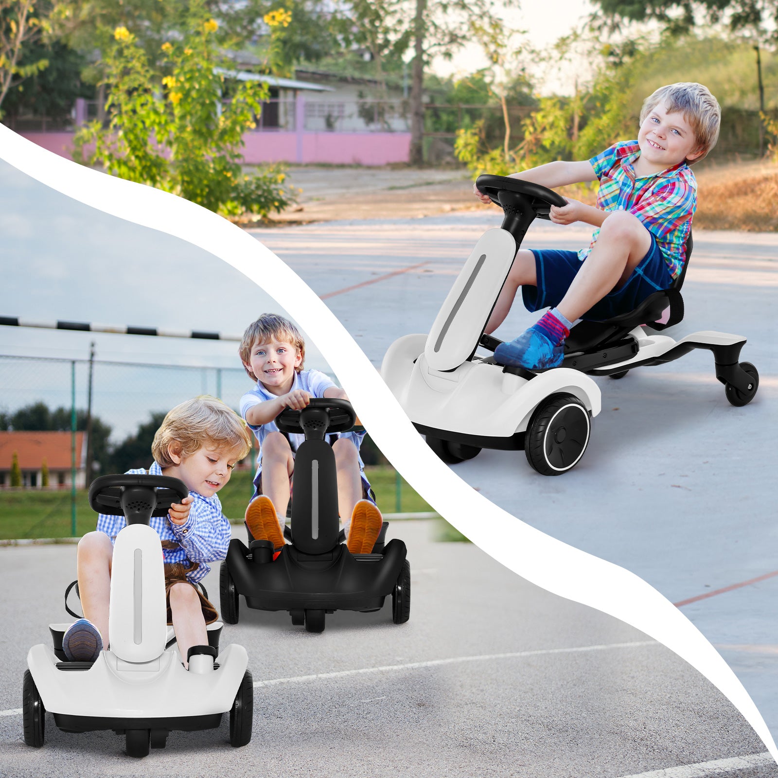 6V Electric Ride on Drift Car for Kids Aged 3-8 Years Old-White