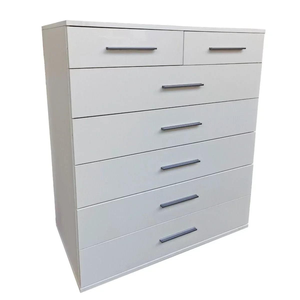 White Chest of Drawers TRAFFORD Large Chest, 7 Drawers Gloss Finish