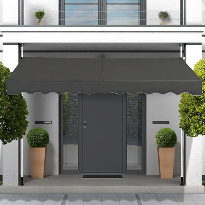 Telescopic Awning Sun Shade Retractable Canopy Sun Shelter for Window Balcony Garden-Grey