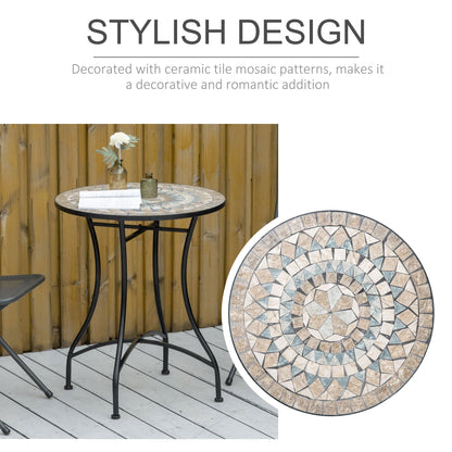Outsunny Î¦60cm Mosaic Outdoor Patio Table - Green